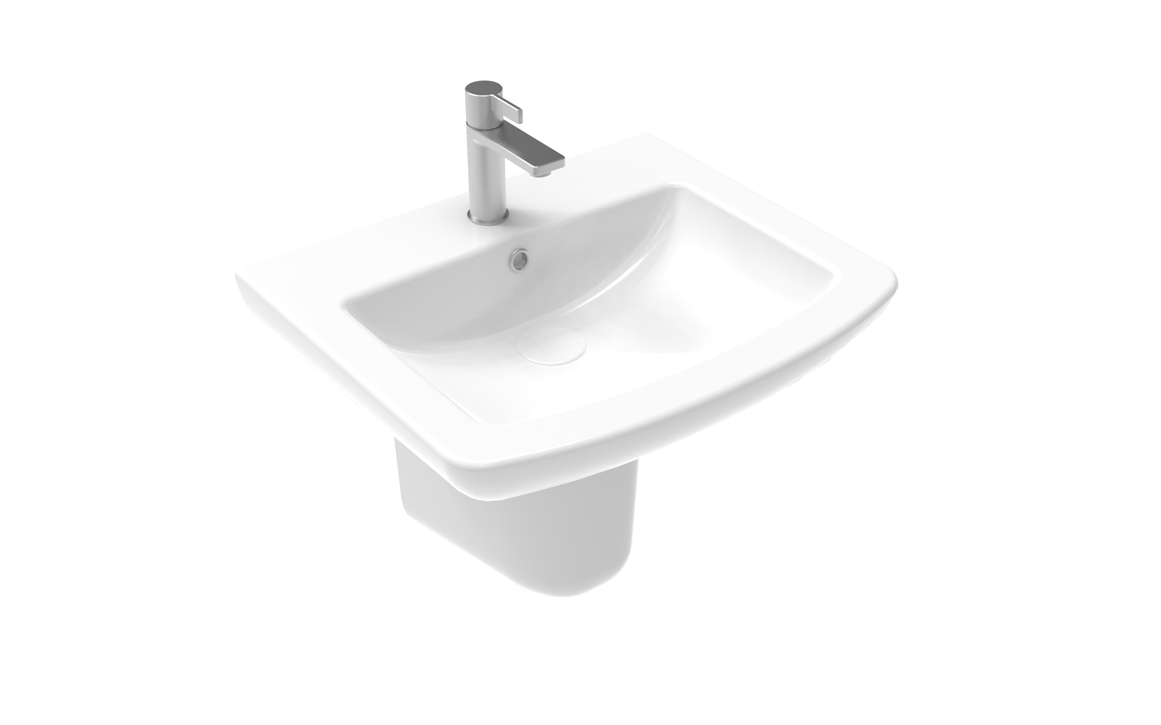 Plaza Yarım Ayak Lavabo 60 cm